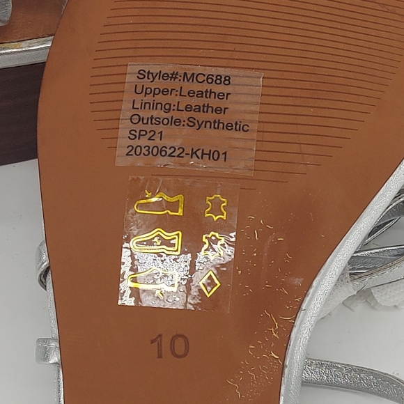 Madewell The Brigitte Lace-Up Sandal in Metallic Leather Size 10 - Picture 7 of 7